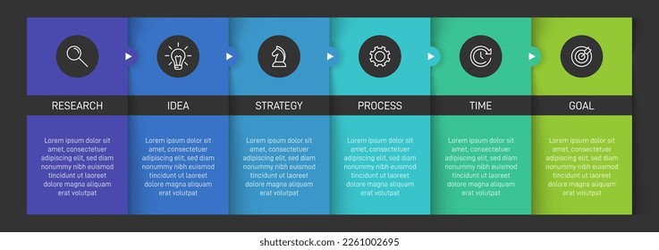 Vertical infographic design with icons and 6 options or steps. Thin line. Infographics business concept. Can be used for info graphics, flow charts, presentations, mobile web sites, printed materials.