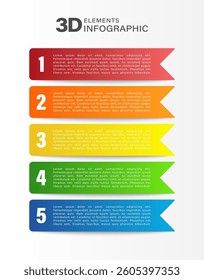 Vertical infographic design template with 5 options