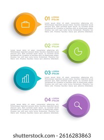 Vertical infographic elements vector illustration with four steps or options. Infographics design template
