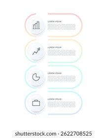 Vertical infographic template for business or marketing infographic slides. Four steps infographics design template