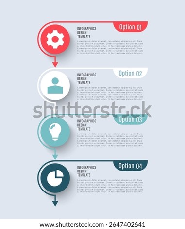 Vertical infographic template with icons. Four infographic elements with space for data.