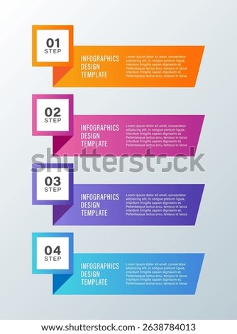 Vertical infographic template. Modern infographic layout design of four steps or process