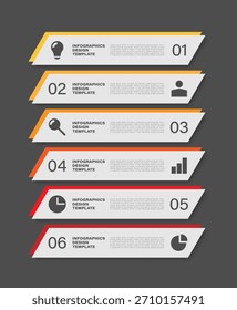 Vertical Infografía Plantilla. Proceso de diseño de seis pasos Infografía de negocios y marketing Proceso de diseño