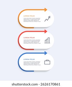 Vertical infographic template with three elements for business or marketing presentation slides