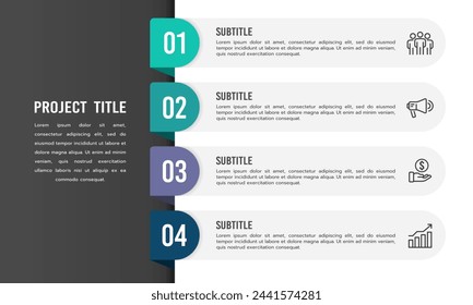 Vertical infographic timeline 4 steps template. Milestone, Roadmap, Timeline, Business presentation. Vector illustration.