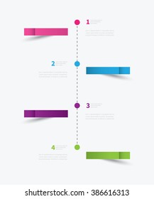 Vertical Infographic Timeline With 4 Steps, Options / Modern Business Presentation Element