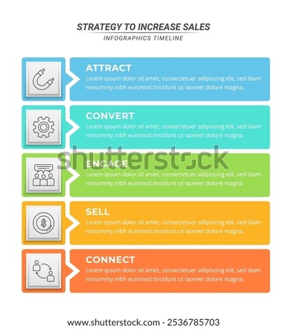 Vertical Infographic Timeline with 5 Steps for Business Presentation and Marketing.
