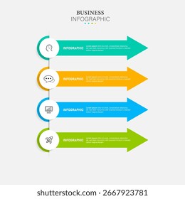 Vertical Infographic Timeline Template. 4 Step timeline journey, calendar Flat simple infographics design template. presentation graph. Business concept with 4 options, vector illustration.