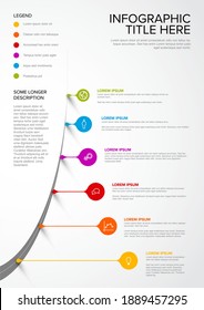 Vertical Infographic Timeline Template With Pointers On A Road