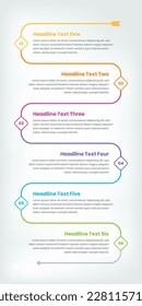 Vertical infographic timeline template for text based presentation