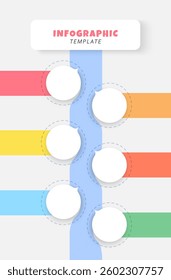 Vertical infographics with round options, bright gradient and elements