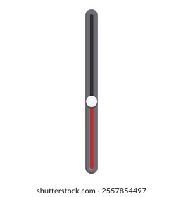 Vertical interface slider with a red bar and round handle is depicted on a white background