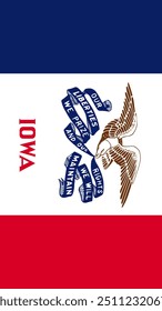Vertical Iowa Flag, Vertical Flag of Iowa