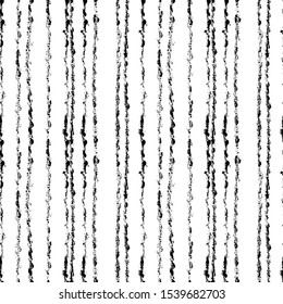 Vertical irregular lines seamless pattern. Trendy abstract background for your unique design. Monochrome brushstrokes with dry paint effect illustration. Grunge wallpaper, textile design