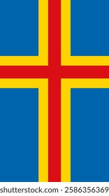 Vertical Åland Islands Flag Vector Images