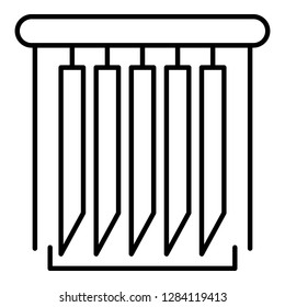 Vertical jalousie icon. Outline vertical jalousie vector icon for web design isolated on white background