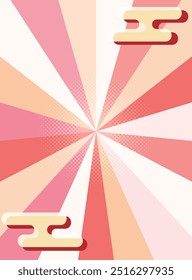 Vertical Japanese style radial lines, sunburst background