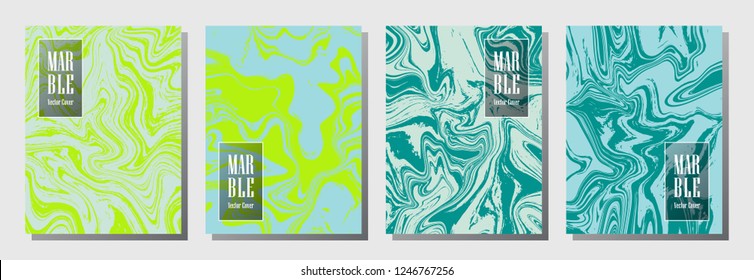 Vertical journal layouts set. Graphic design for binder template, corporate flyers. Annual report cover wavy layouts set. Flyer, brochure mockup, report, journal, binder vectors, title place.