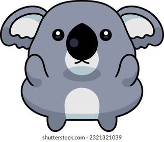 A vertical kawaii vector isolated on a white background