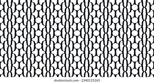 Vertical lace, reminiscent of chains, interconnected in patterned links. For wallpaper, print and seamless surfaces.