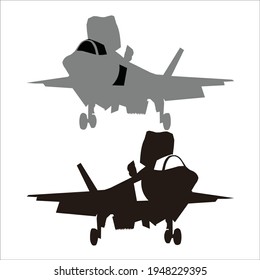 vertical landing modern jetfighter vector design