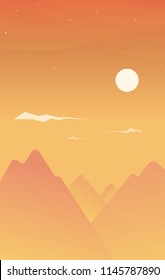 Vertical Landscape at dawn and sunrise