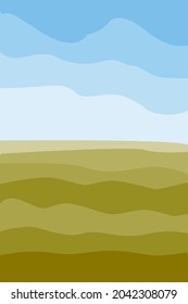 Vertical landscape in the style of minimalism. Discreet color combinations. vector