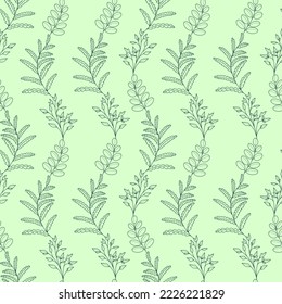 Vertical leaf stripes vector repeat pattern, seamless repeating tile