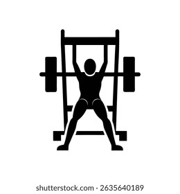 Vertical Leg Press Lower Body Workout Gear Silhouette Vector Art Illustration