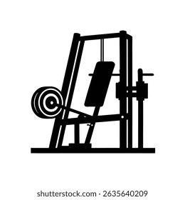 Vertical Prensa de pierna Equipo de entrenamiento de fuerza Ilustración de Arte vectorial de silueta