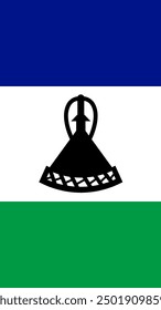 Vertical Lesotho Flag, Vertical Flag of Lesotho