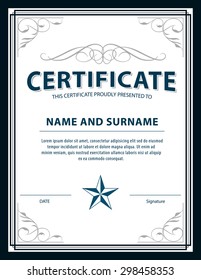 vertical letter size certificate template