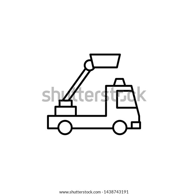 vertical\
lift truck icon. Element of firefighter icon. Thin line icon for\
website design and development, app\
development