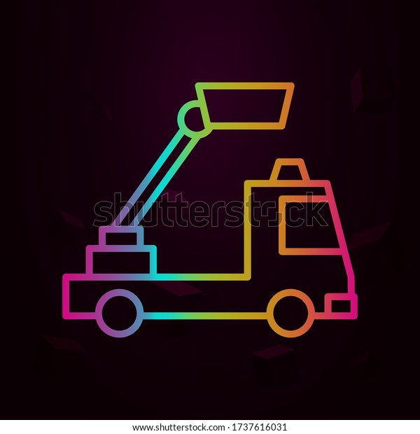 vertical lift truck nolan icon Simple thin\
line, outline vector of Firefighter icons for ui and ux, website or\
mobile application