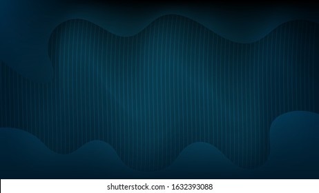 vertical light wavy thin lines on a dark azure background. Dark textured wallpaper. vector
