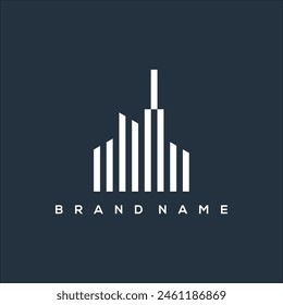 vertical line city vector logo