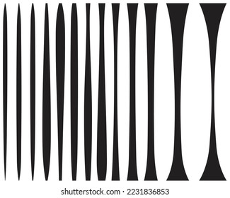 vertical line collection vector on white isolated background