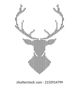 Vertical Line Deer Icon, Vertical Line Icon Illustration Vector Isolated, Suitable For Web Design,Logo,Wall Decoration