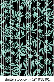 vertical line with flower pattern vector, illustration 