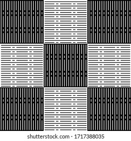 Vertical Line and horizontal Line Black And White Pattern Design Vector