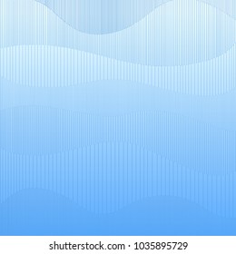 vertical line and horizontal curve on bright blue background, vector image.