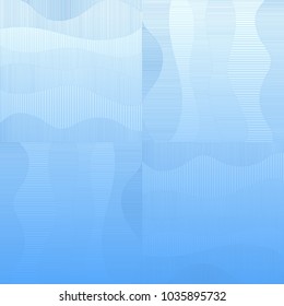 vertical line and horizontal curve on bright blue background, vector image.
