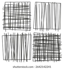 Vertical line pattern. Horizontal grid lines. Black white texture. Vector sketch structure.