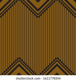 Vertical line of pattern vector. Design stripe with chevron style gold on black background. Design print for illustration, texture, wallpaper, background. Set 4