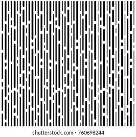 Vertical line random pattern vector. design white on black background for print.