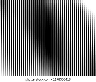 Vertical line variable thickness. Halftone pattern with digital gradient effect. Template for backgrounds and stylized halftone textures. Black vector elements on white background.
