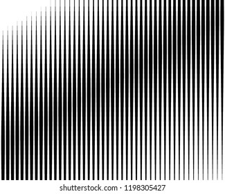 Vertical line variable thickness. Halftone pattern with digital gradient effect. Template for backgrounds and stylized halftone textures. Black vector elements on white background.