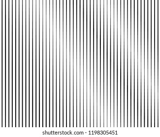 Vertical line variable thickness. Halftone pattern with digital gradient effect. Template for backgrounds and stylized halftone textures. Black vector elements on white background.
