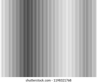 Vertical line variable thickness. Halftone pattern with digital gradient effect. Template for backgrounds and stylized halftone textures. Black vector elements on white background.