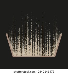 Vertical line vector. Golden stripe shape. Gradient flow form. Abstract dark background.